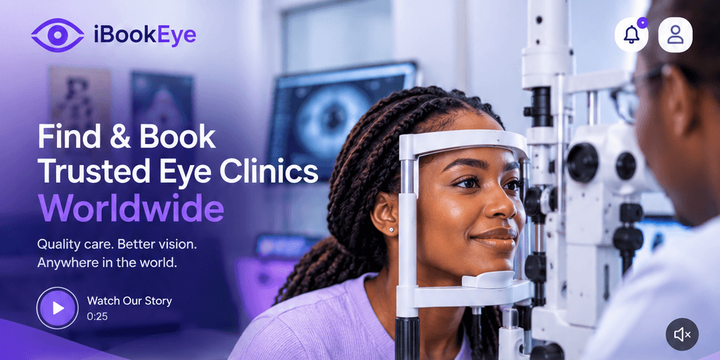 Patient receiving a professional eye examination